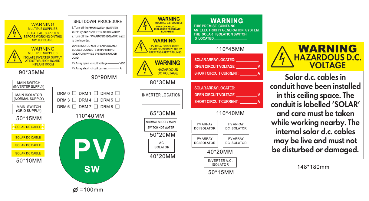 SOLAR PV LABEL KIT DELUXE (26P
