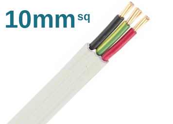 10mm 2 Core & Earth Flat Cable White Sheath 100 Metre Drum